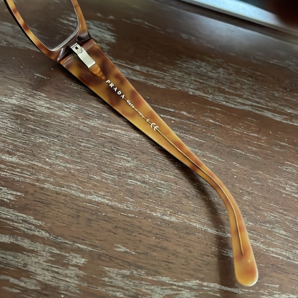 Prada VPR 10F 701-101 brown rectangular eyeglasses - Picture 8 of 16